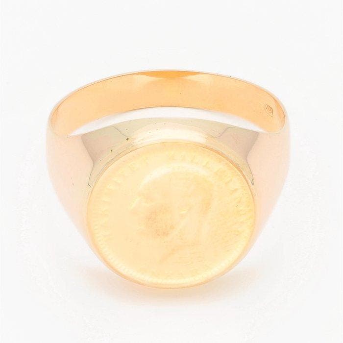 Ring - 18 karaat Geel goud - Munt, Sieraden, Tassen en Uiterlijk, Ringen