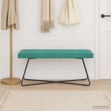 vidaXL Bank Turquoise 110 x 40 x 45 cm fluweel, Huis en Inrichting, Verzenden, Nieuw, Stof