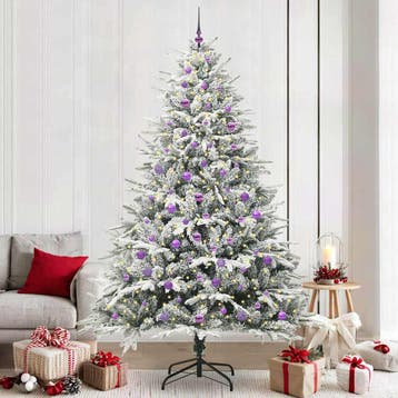 vidaXL Artificial Pre-lit Kerstboom met Ballenset Groen 240, Diversen, Kerst, Verzenden, Nieuw