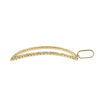Gouden hanger van een maan met zirconia (Hanger of bedel), Ophalen of Verzenden, Gebruikt, Goud, Overige merken
