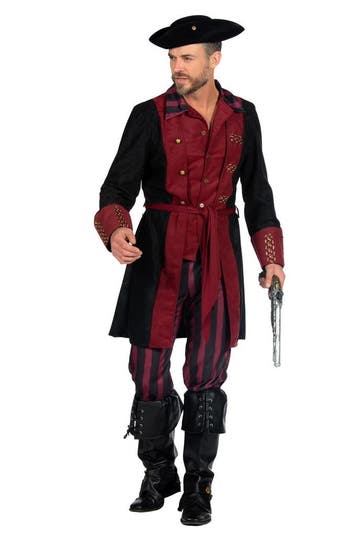 Piraat Kostuum Heren Burgundy Premium, Kleding | Heren, Carnavalskleding en Feestkleding, Ophalen of Verzenden, Nieuw