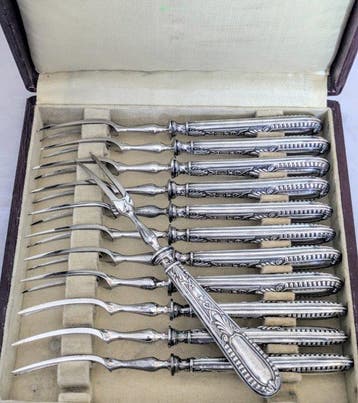 Tafelservies (12) - .950 zilver - Zonder reserveprijs, Antiek en Kunst