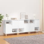 vidaXL Dressoirs 3 st 60x35x70 cm bewerkt hout wit, Verzenden, Nieuw, 50 tot 100 cm, 25 tot 50 cm