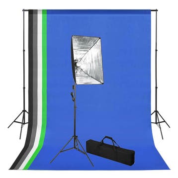 vidaXL Fotostudioset met achtergrond en softboxlamp, Audio, Tv en Foto, Fotografie | Fotostudio en Toebehoren, Verzenden, Nieuw