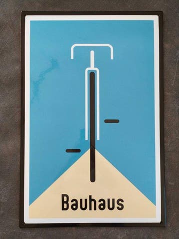 Bauhaus - enamel sign BAUHAUS Fahrrad blau Emailschild
