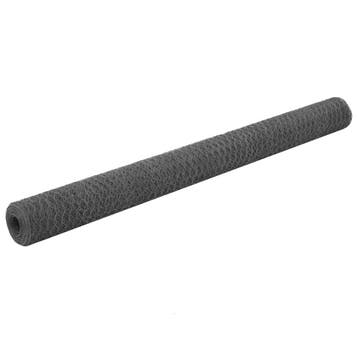 vidaXL Kippengaas 25x1,5 m staal met PVC coating grijs, Verzenden, Nieuw, IJzer