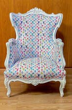 2lifeLuxury - Fauteuil - LUIS XV - Hout, Synthetisch leder