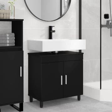 vidaXL Badkamer Waskom Zwart 60 x 35 x 60 cm Bewerkt hout, Verzenden, Nieuw