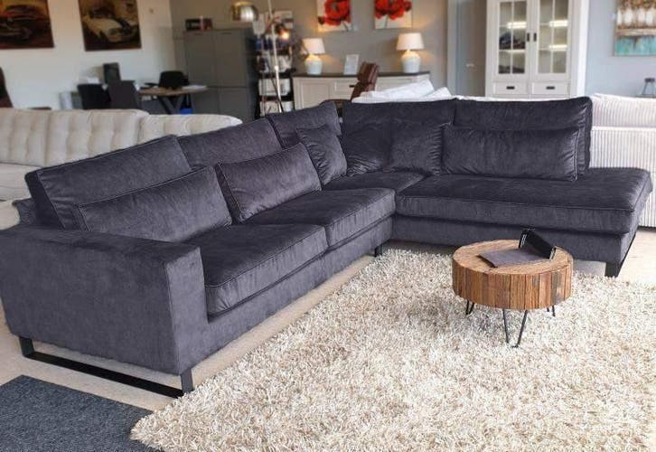 Hoekbank Naarden - hoekbanken - Antraciet, Huis en Inrichting, Banken | Sofa's en Chaises Longues, 150 cm of meer, Nieuw, 250 tot 300 cm