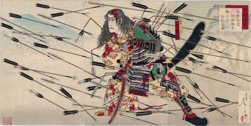 Kusunoki Masatsura Dying at the Battle of Shijonawate - 1886