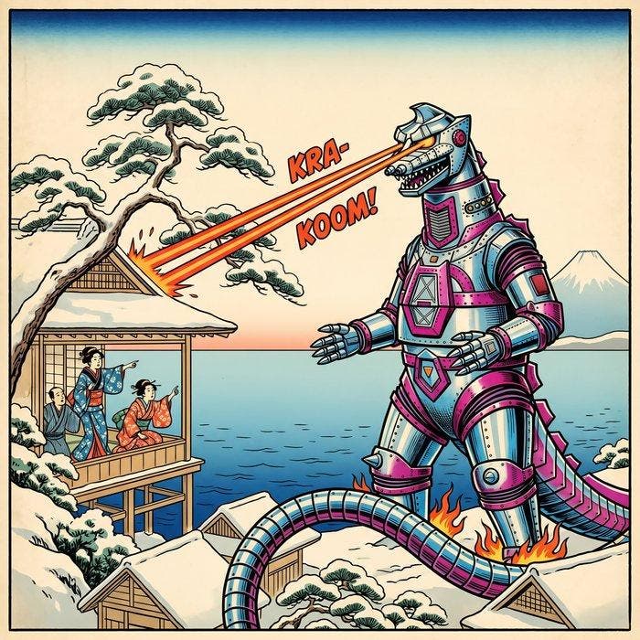 MEDSAN - Mechagodzilla () - UNIQUE WORK, Antiek en Kunst, Kunst | Designobjecten