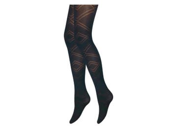 Panty - ZigZag Ruit - Zwart, Verzenden, Nieuw