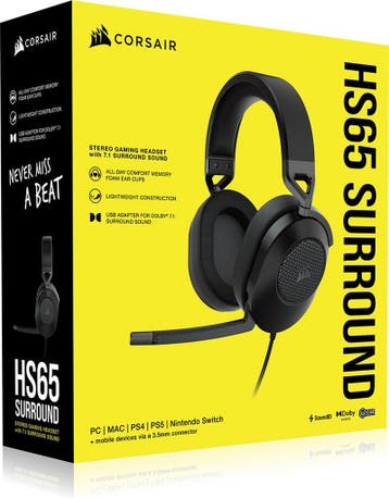 Corsair HS65 Surround Gaming Headset - Carbon - PC & Mac, Audio, Tv en Foto, Koptelefoons, Verzenden, Nieuw