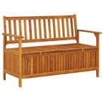 vidaXL Tuinopbergbank 120 cm massief acaciahout, Tuin en Terras, Verzenden, Nieuw, Hout