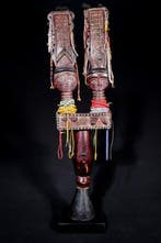 Figuur - Pop Fanti of Fante op een sokkel - 48 cm - Ghana