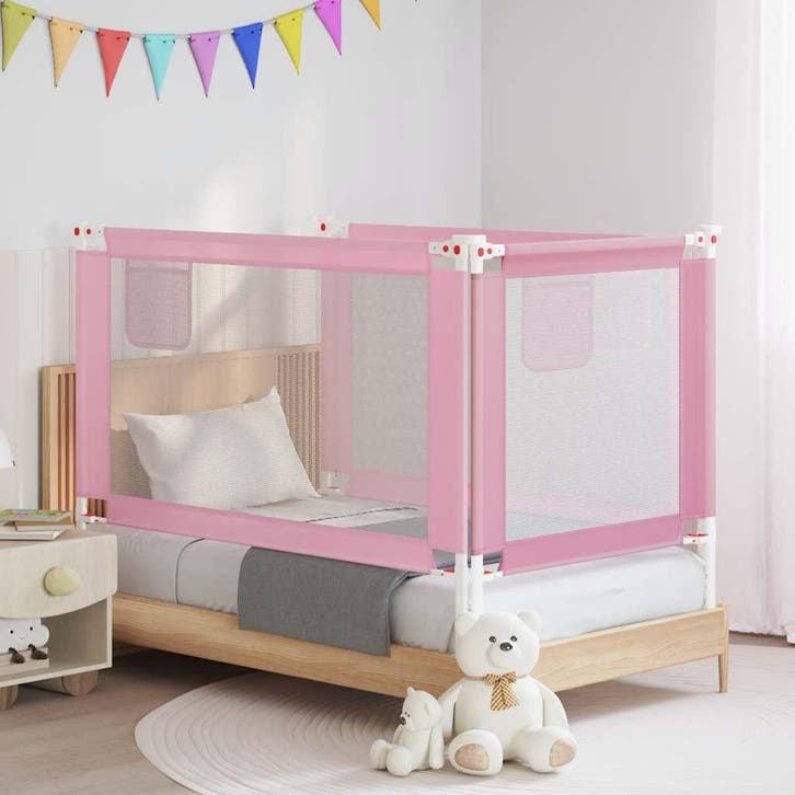 vidaXL Bedhekje peuter 140x25 cm stof roze, Kinderen en Baby's, Traphekjes, Nieuw, Verzenden