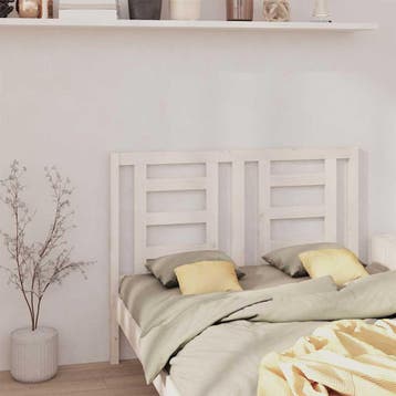 vidaXL Hoofdbord 126x4x100 cm massief grenenhout wit, Verzenden, Nieuw, Wit, Hout