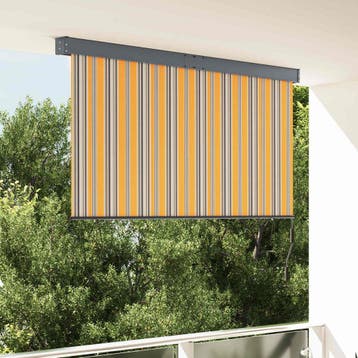 vidaXL Rolgordijn Geel en Blauw 180 x 250 cm Stof en, Verzenden, Nieuw, Geel