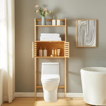 Ombouwkast Haugesund voor toilet 157,5x60x25,5 cm bamboe nat, Verzenden, Nieuw