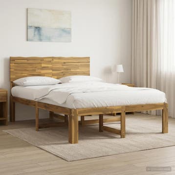 vidaXL Tweepersoonsbed met hoofdeinde ROSTOCK Wit 120 x 200, Verzenden, Wit, Nieuw, Twijfelaar
