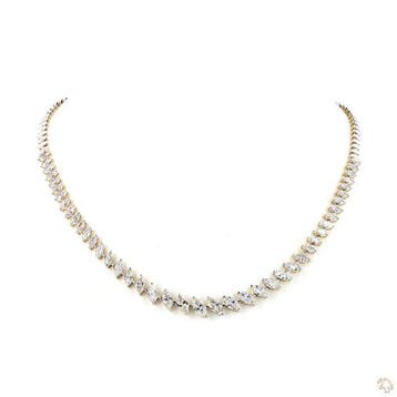 Halsketting - 14 karaat Geel goud - 8.20ct. tw. Diamant, Nieuw