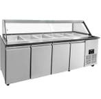 Unnicool Saladette | 4 Deuren | Boven 6x 1/1 GN | 0°C/+8°C |, Witgoed en Apparatuur, Koelkasten en IJskasten, Ophalen of Verzenden