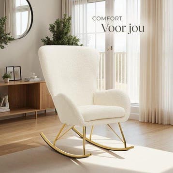 2dekans | tectake® Swing Schommelstoel – Gestoffeerde Bouclé, Ophalen of Verzenden, Zo goed als nieuw