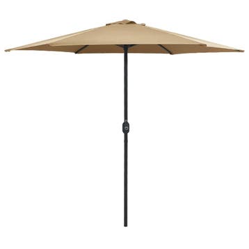 vidaXL Parasol met aluminium paal 270x246 cm taupe, Verzenden, Nieuw, 2 tot 3 meter