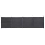 vidaXL Schuttingpaneelset 699x186 cm HKC grijs, Verzenden, Nieuw, Kunststof, 1 tot 2 meter