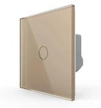 Livolo Touch Dimmer Wisselschakelaar | Goud | Glaspaneel |, Ophalen of Verzenden, Nieuw, Schakelaar