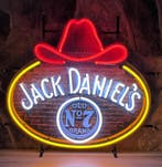 Jack Daniels Neon Verlichting Met Achterplaat - 70 x 64 cm, Ophalen, Gebruikt