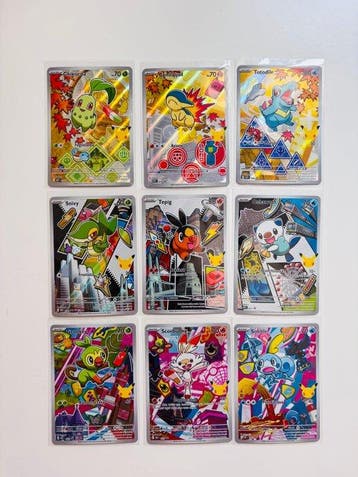 Pokémon - 9 Card - Chikorita, Cyndaquil, Totodile, Snivy 46,, Nieuw