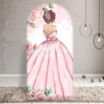Boog Achtergrond Roze 100x210cm | Retourdeal 31% Korting, Ophalen of Verzenden, Zo goed als nieuw, Versiering, Verjaardag