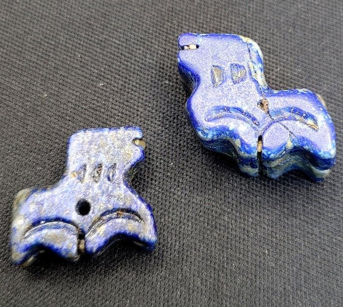 Bactrian Lapis Kraal Dierenvormige hanger - 27 mm (Zonder, Antiek en Kunst, Antiek | Overige Antiek