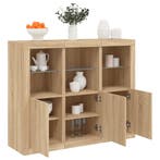 vidaXL Dressoirs met LED-verlichting 3 st bewerkt hout, Minder dan 50 cm, Verzenden, Nieuw, Minder dan 25 cm