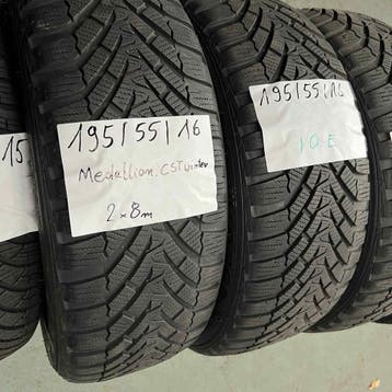 4 x Medalion 195-55-16 Winterbanden 8mm, Gebruikt, 16 inch, Band(en), Personenwagen