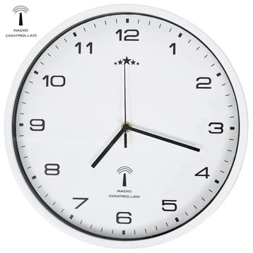 vidaXL Wandklok met quartz uurwerk radiogestuurd 31 cm wit, Verzenden, Nieuw