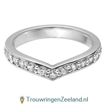 Aanschuifring in 9/18 karaat witgoud of platina 950 in V-..., Verzenden, Nieuw