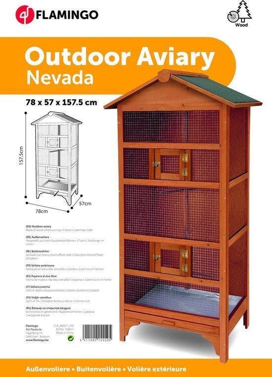 voliere - vogelkooi - kamervoliere - Nevada - Bruin, Dieren en Toebehoren, Vogels | Hokken en Kooien, Volière, Nieuw, Hout, Verzenden