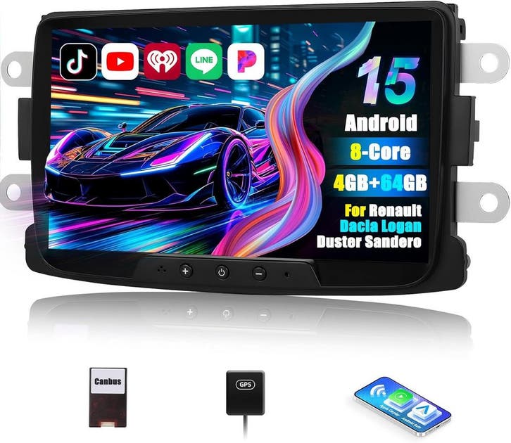 Android Autoradio Renault | 8 Scherm Dual Din | Tweedeka..., Auto diversen, Autoradio's, Nieuw, Ophalen of Verzenden