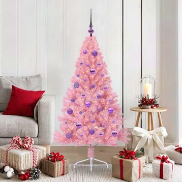 vidaXL Kunstmatig Voorverlicht Kerstboom met 150 LED Roze, Verzenden, Nieuw
