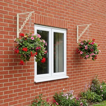 vidaXL Wandplank Beugels 2 st Antiek wit 21 x 21 x 3,5 cm, Verzenden, Nieuw