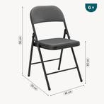 Bureaustoel klapstoel opvouwbaar 80x46x50 cm set van 6 grijs, Huis en Inrichting, Stoelen, Verzenden, Nieuw