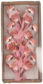 Vogeltjes op clip Roze 8x3,5x3,5 cm 8 stuks, Ophalen of Verzenden, Nieuw
