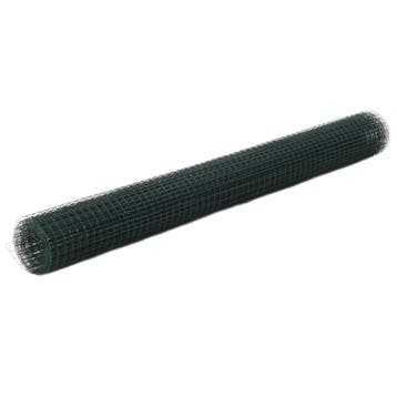 vidaXL Kippengaas 25x1,5 m staal met PVC coating groen, Tuin en Terras, Verzenden, Nieuw, IJzer