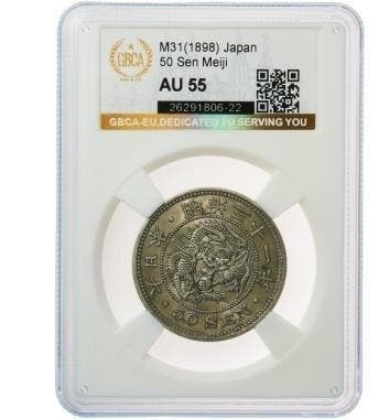 Japan. Meiji (1868-1912). 50 Sen GBCA - EU AU55 (Zonder