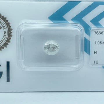 Zonder minimumprijs - 1 pcs Diamant (Natuurlijk) - 1.06 ct -, Nieuw