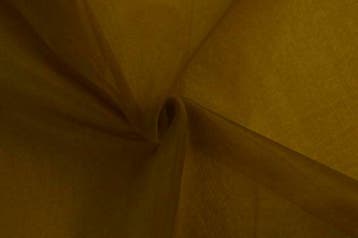Organza stof - Okergeel - Per 15 of 50 meter, Overige materialen, 120 cm of meer, Geel, Ophalen of Verzenden