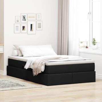 vidaXL Opslag bed met matras met opslag Zwart 120 x 200 cm, Verzenden, Nieuw, Twijfelaar, Zwart