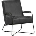 Leren fauteuil Hope - Vintage Grey (grijs), Huis en Inrichting, Fauteuils, Nieuw, Ophalen of Verzenden, Eigentijds, Industrieel, Modern, Scandinavisch